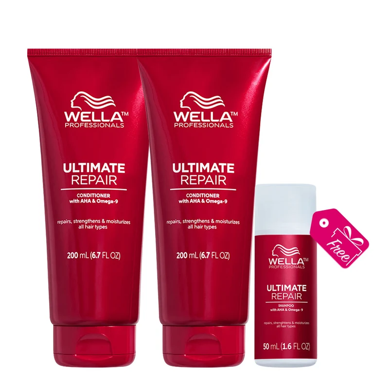 Wella Ultimate Repair Conditioner 200ml X2 + Shampoo 50ml GRATUIT