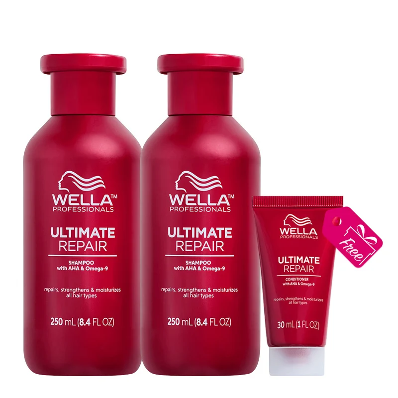 Wella Ultimate Repair Shampoo 250ml X2 + Conditioner 30ml OFFERT