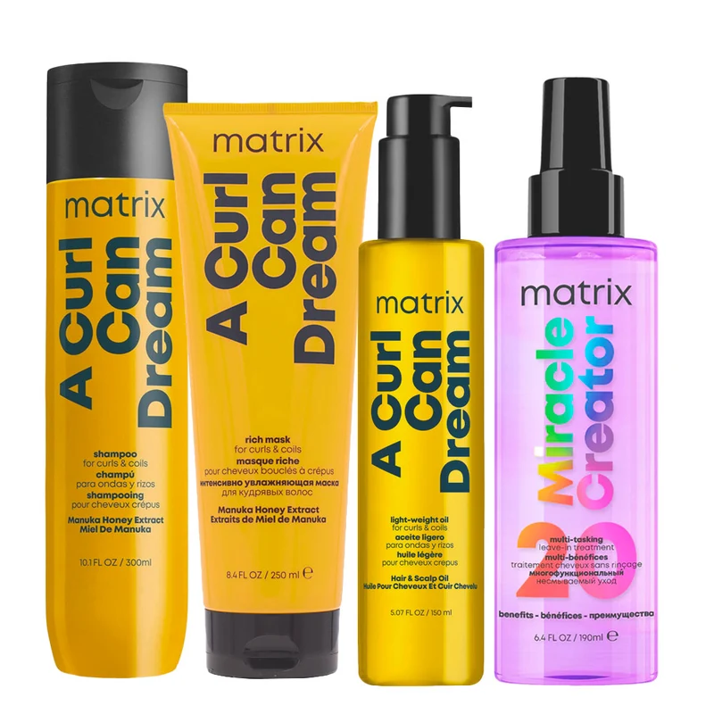 Matrix Haircare A Curl Can Dream Shampoo 300ml Mask 250ml Mask 250ml Miracle Creator 190ml