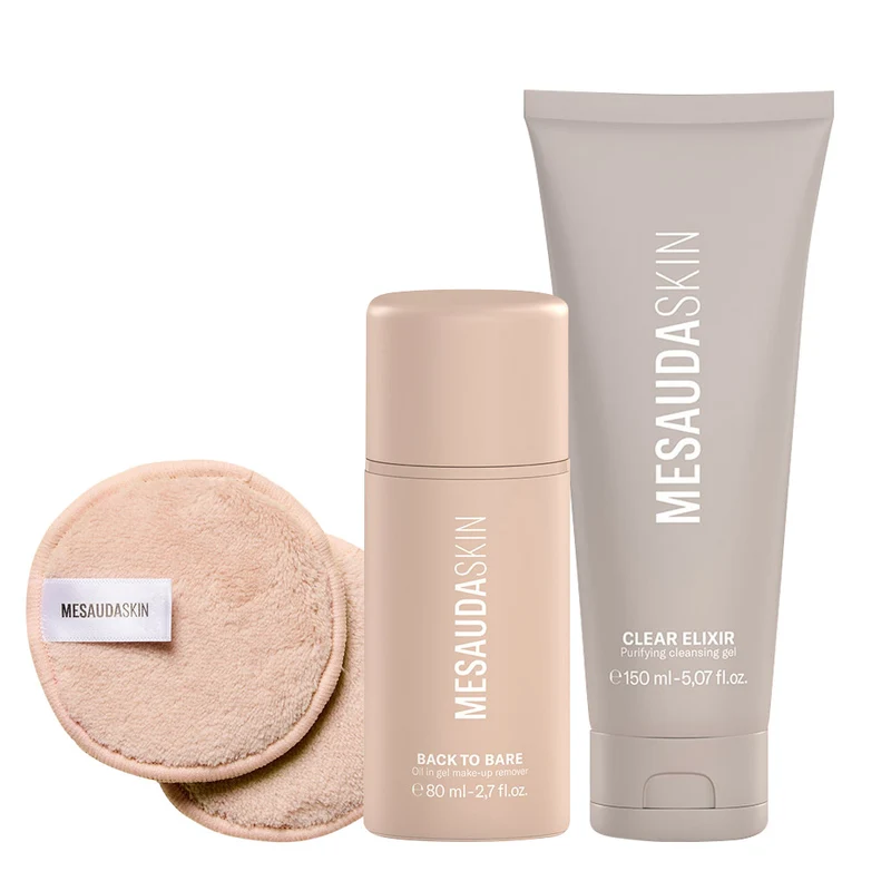 Mesauda Beauty Make-Up Remover Pads 2pz Back To Bare Oil In Gel 80ml Cleansing Gel 150ml