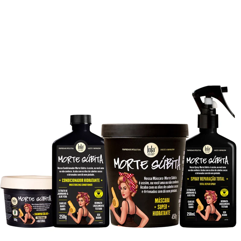 Lola From Rio Morte Súbita Shampoo Sólido 100gr Condicionador 250gr Máscara 450gr Spray 250ml