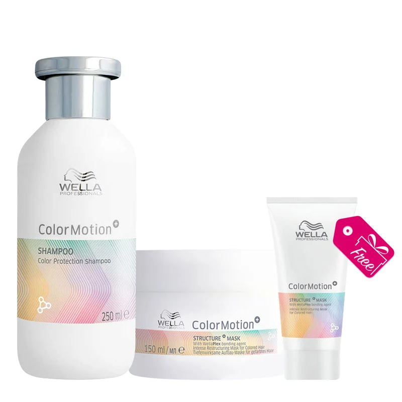 Wella ColorMotion+ Color Protection Shampoo 250ml Structure Mask 150ml + Mask 30ml OFFERT