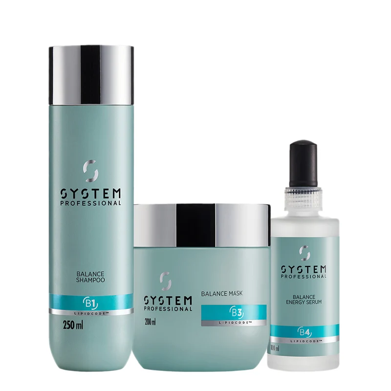 System Professional Balance Shampoo B1 250ml Mask B3 200ml Energy Serum 100ml