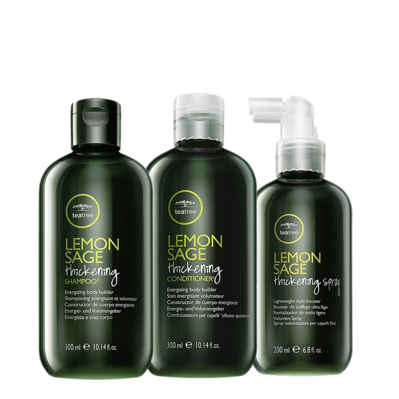 Paul Mitchell Kit: Tea Tree Lemon Sage Thickening Shampoo 300ml - Conditioner 300ml - Thickening Spray 200ml