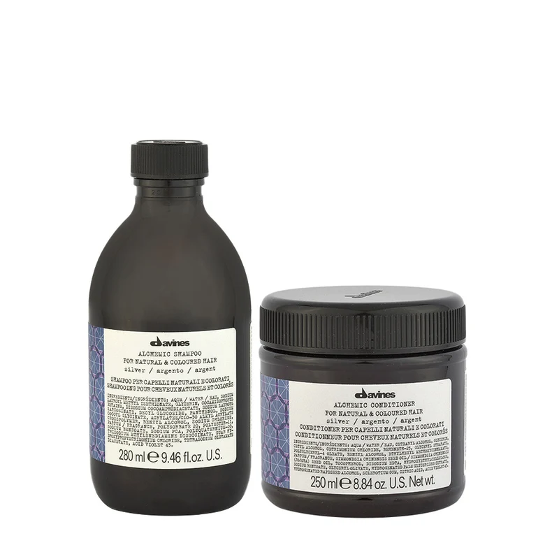 Davines Alchemic Hair Platinum Shampooing anti-jaunissement 280 ml Après-shampoing anti-jaunissement 250 ml