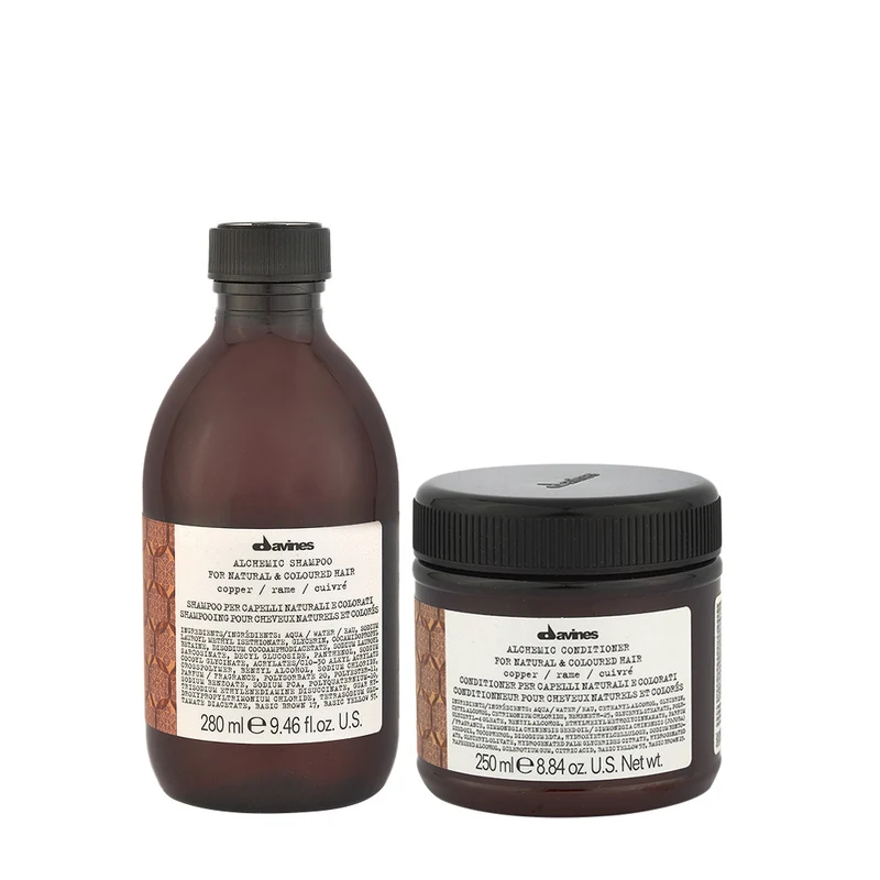 Davines Alchemic Copper Hair Shampooing Cuivre 280 ml Revitalisant Cuivre 250 ml
