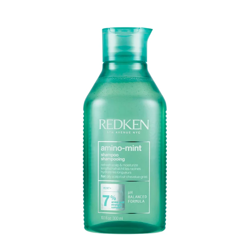 Redken Amino Mint Shampoo 300ml - shampooing pour un cuir chevelu purifié, rafraîchi et hydraté