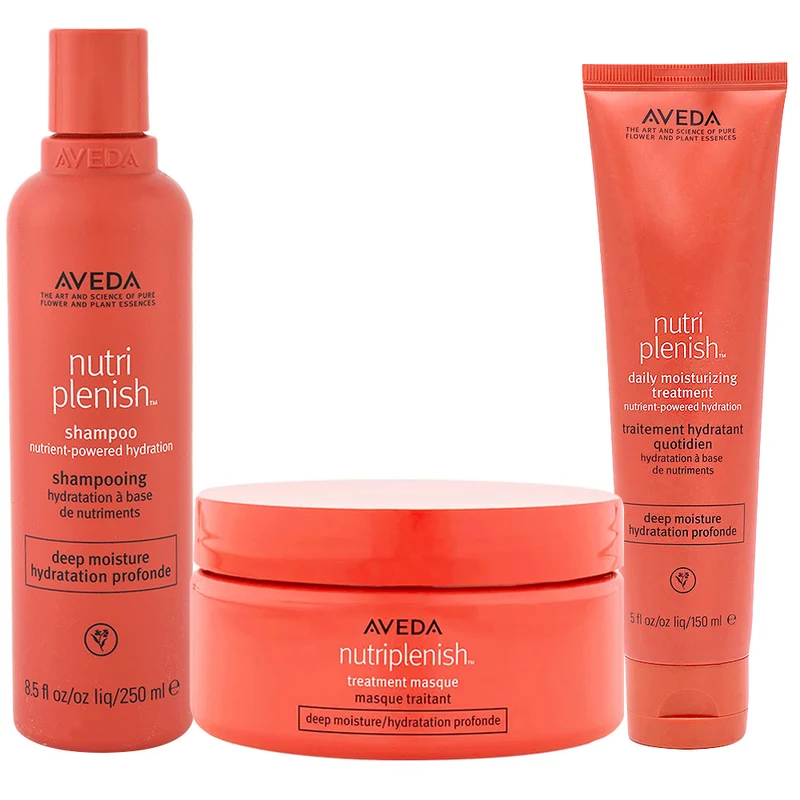 Aveda Nutri Plenish Deep Moisture Shampoo 250ml Masque 200ml Treatment 150ml