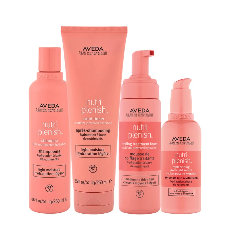 Aveda Nutri Plenish Light Moisture Shampoo 250ml Conditioner 250ml Oil 30ml Serum 100ml