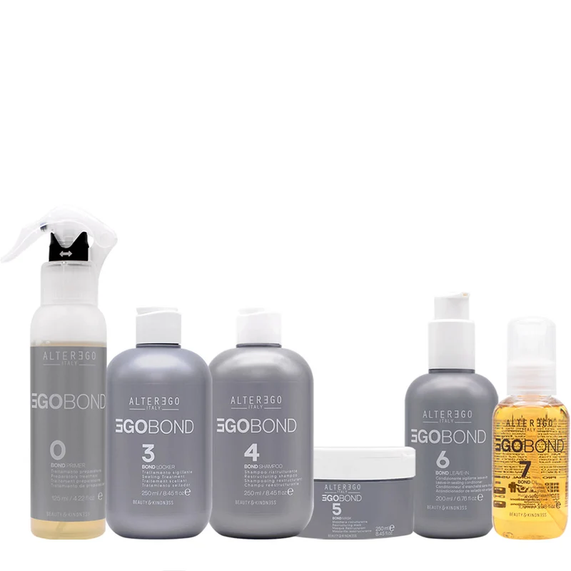 Alterego EgoBond 0 Primer 125ml 3 Locker 250ml 4 Shampoo 250ml 5 Mask 6 Conditioner 200ml 7 Oil 100ml
