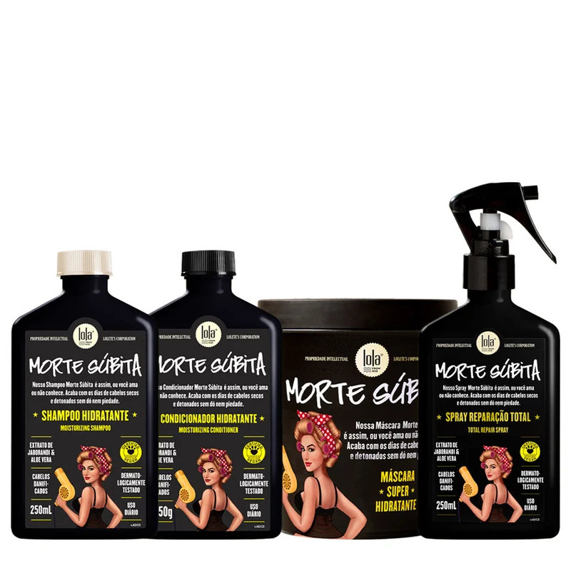 Lola From Rio Morte Súbita Shampoo 250ml Condicionador 250gr Máscara 450gr Spray 250ml