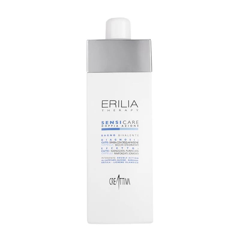 Creattiva Erilia Sensicare Doppia Azione Bagno Bivalente 750ml - shampooing pour cuir chevelu grais et cheveux secs
