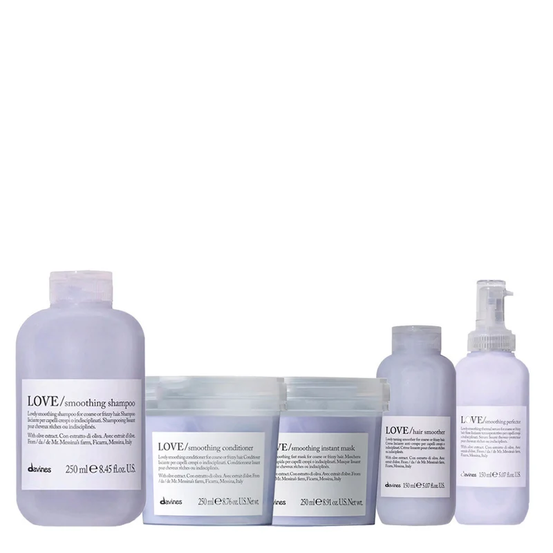 Davines Love Shampoo 250ml Conditioner 250ml Instant Mask 250ml Smoother Creme 150ml Smoothing Perfector 150ml