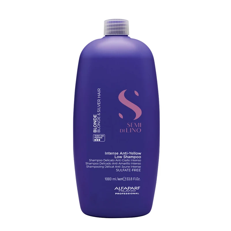 Alfaparf Milano Semi di Lino Blonde Anti Yellow Low Shampoo 1000ml - shampooing doux anti-jaune