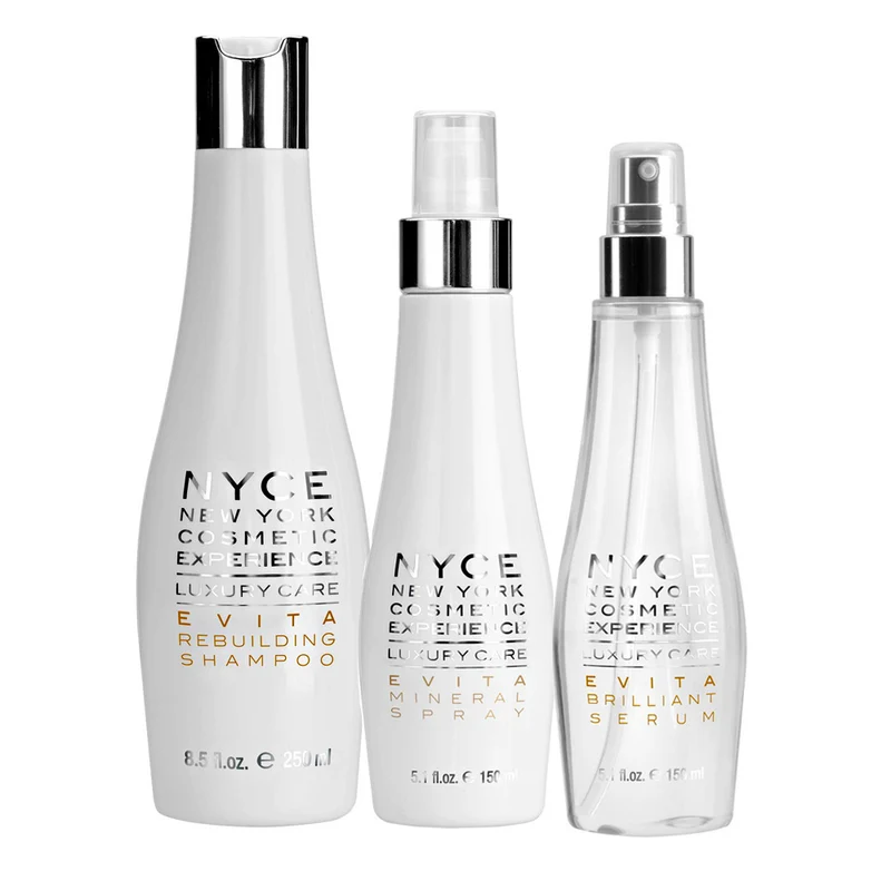 Nyce Luxury Care Evita Rebuilding Shampoo 250ml Mineral Spray 150ml Brilliant Serum 150ml