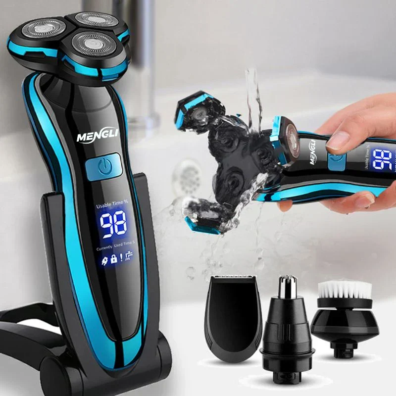 Rasoir Électrique Visage, Cheveux & Corps Étanche + 5 Accessoires OFFERTS