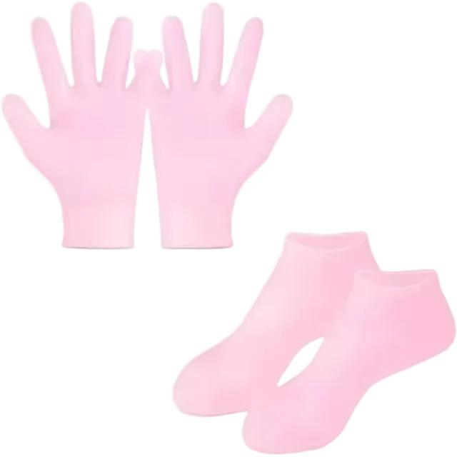 Lot de 2 Chaussettes Hydratantes en Gel pour Pieds & Mains Secs