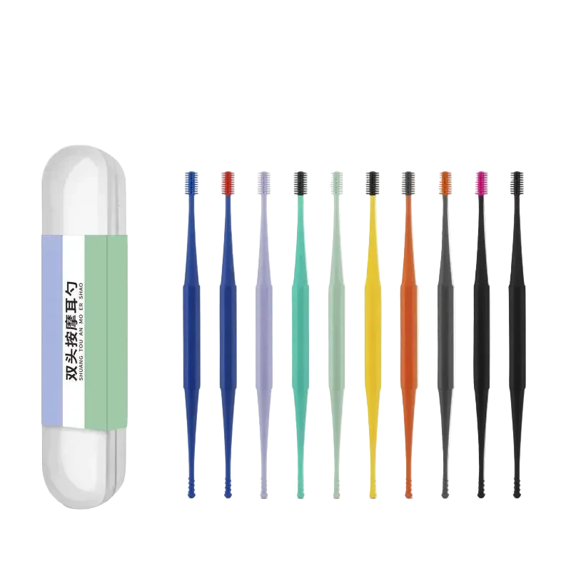 Lot de 10 Nettoyeurs d'Oreilles 2 en 1 en Silicone Réutilisables