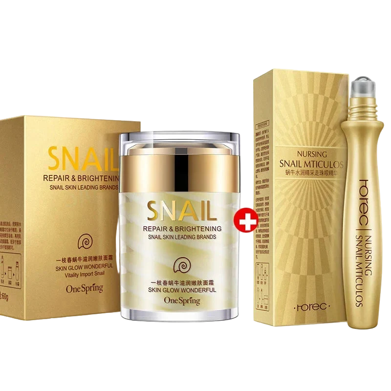 Crème pour le Visage au Collagène & Bave d'Escargot - Sérum Yeux OFFERT
