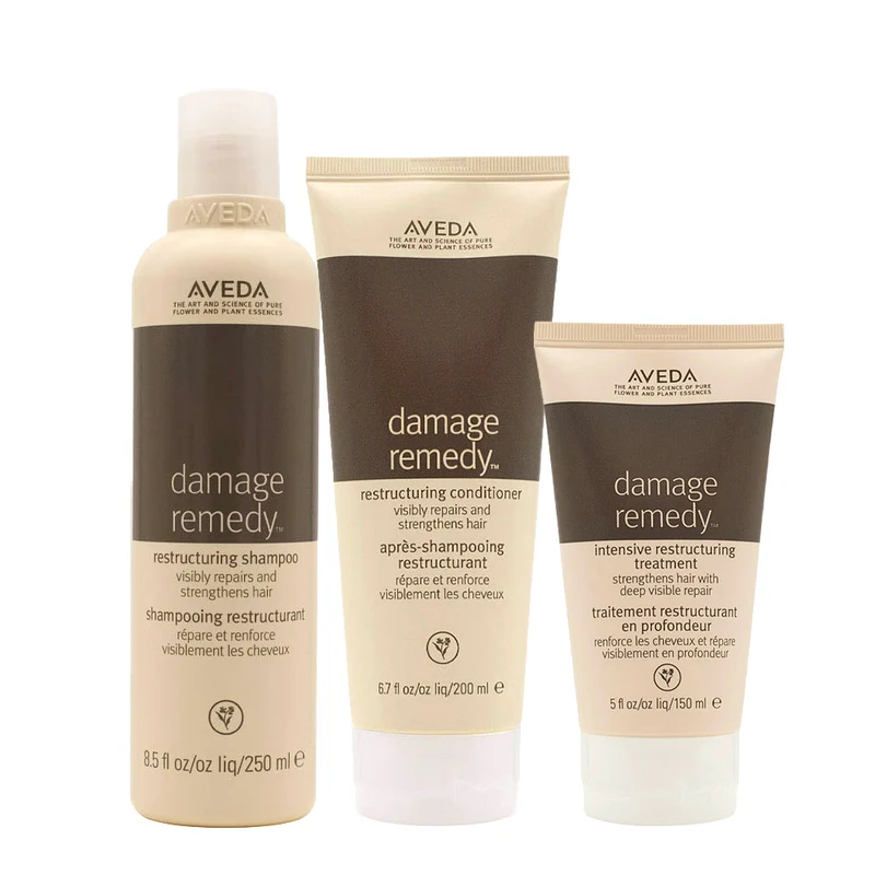 Aveda Damage Remedy Restructuring Shampoo 250ml Conditioner 200ml Treatment 150ml
