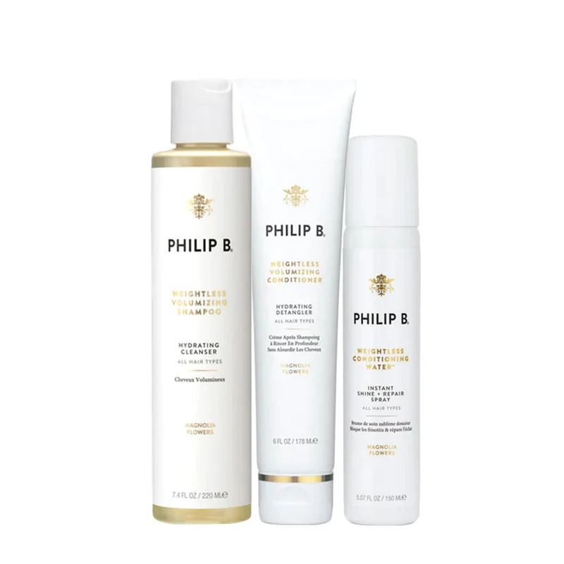 Philip B Weightless Volumizing Shampoo 220ml Conditioner 178ml Conditioning Water 150ml