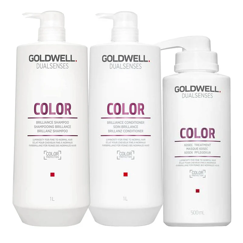 Goldwell Dualsenses Color Brilliance Shampoo 1000ml Conditioner 1000ml 60Sec Treatment 500ml