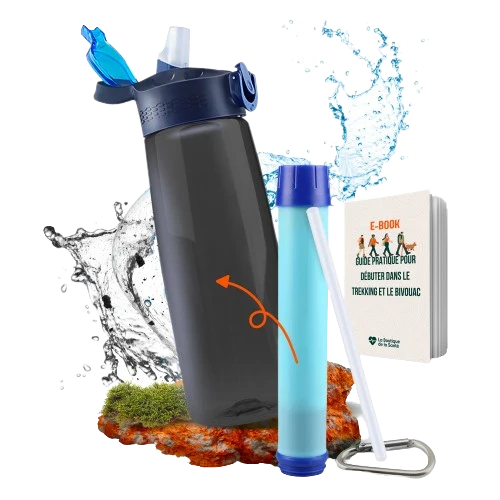 Gourde filtrante pour eau non potable + E-BOOK OFFERT