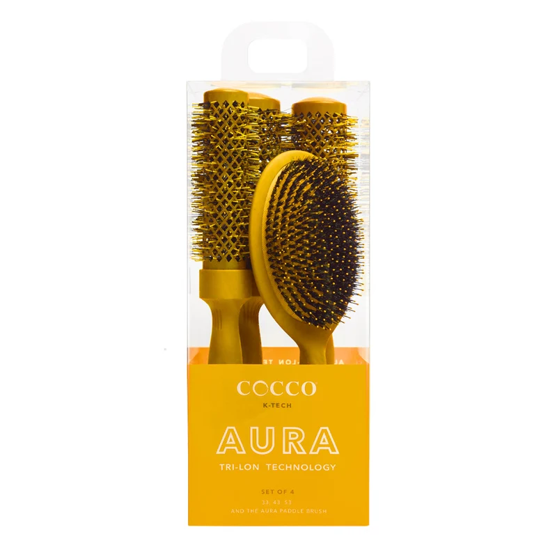 Cocco Aura Brush Set Yellow 4pcs - set de brosses