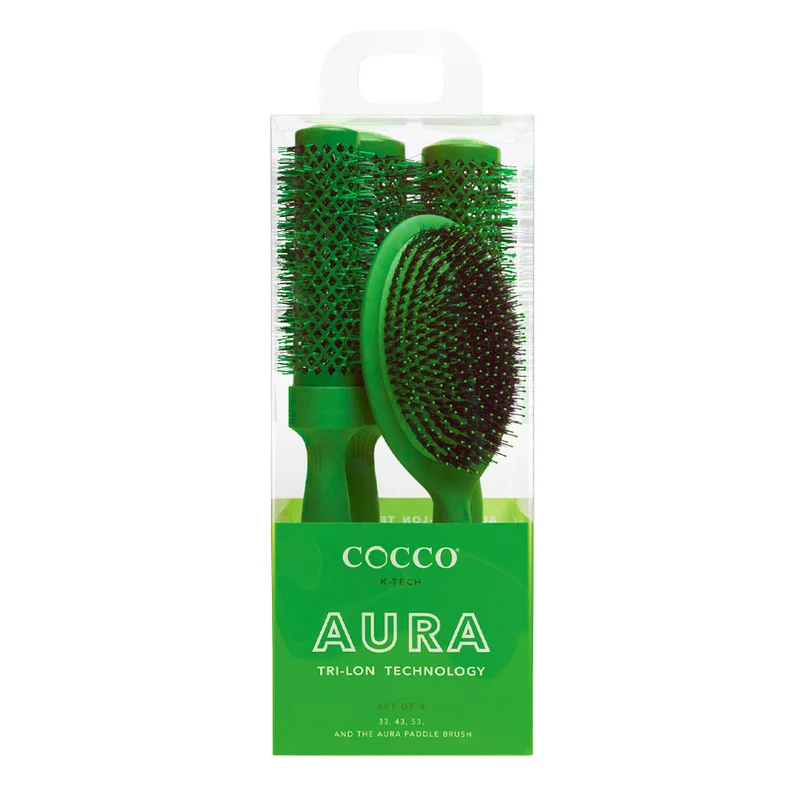 Cocco Aura Brush Set Green 4pcs - set de brosses
