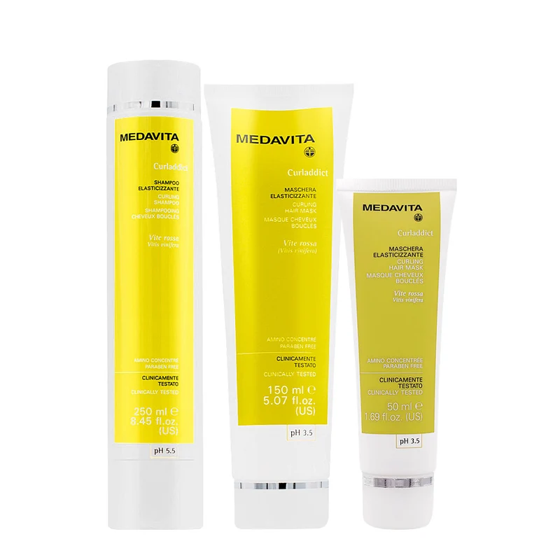 Medavita Lunghezze Curladdict Shampoo 250ml Mask 150ml + Mask 50ml GRATUITE