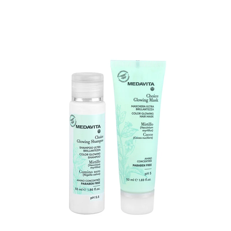Medavita Choice Glowing Shampooing Brillance 55ml et Masque 50ml