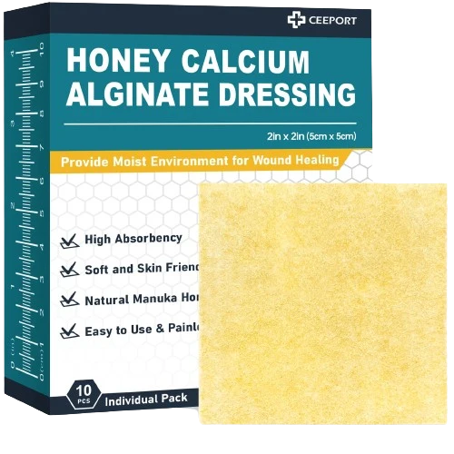 Lot de 10 pansements alginate de calcium miel