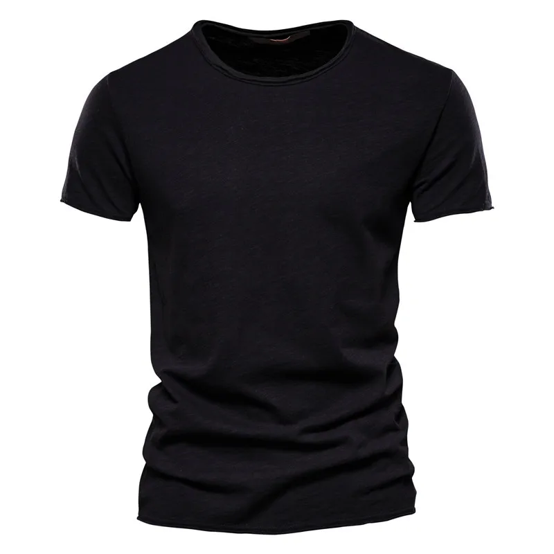 T-Shirt 100% Coton Décontracté à Col Rond et Manches Courtes