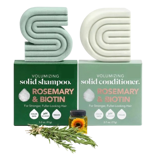 Shampoing & Après-Shampoing Solide Volume Max au Romarin - Lot de 2