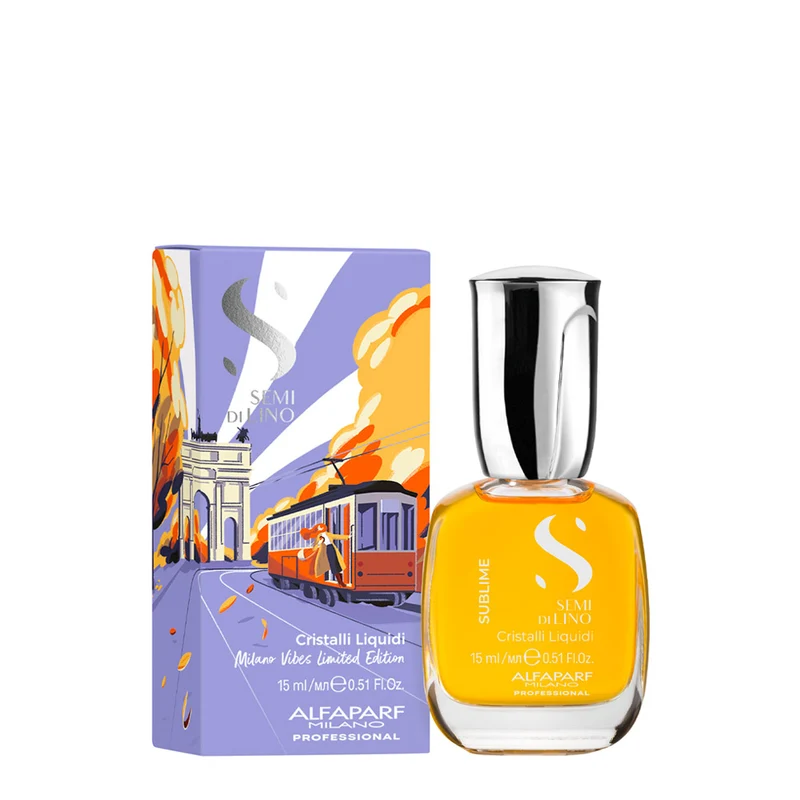Alfaparf Milano Semi Di Lino Sublime Cristalli Liquidi Milano Vibes Lilac Limited Edition 15ml - sérum brillance
