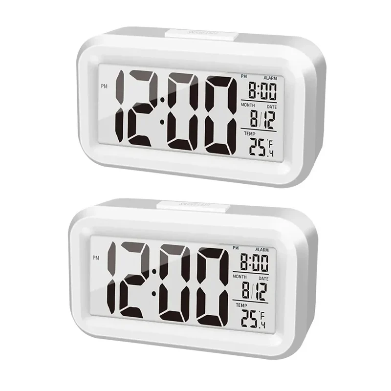 2x Réveil Numérique LED Rétro-Éclairé