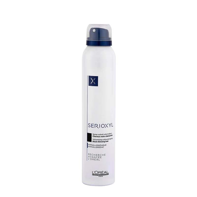 L'Oreal Serioxyl Volumising Coloured Spray Black 200ml - spray coloré volumateur noir
