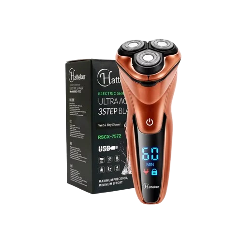 Rasoir électrique 3 têtes sans-fil avec écran LCD 2 en 1