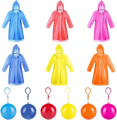 Lot de 2 Ponchos de Pluie + Housse Porte Clé