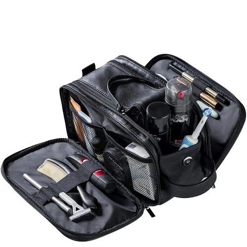Trousse de toilette Grande Capacité en Simili Cuir - Homme