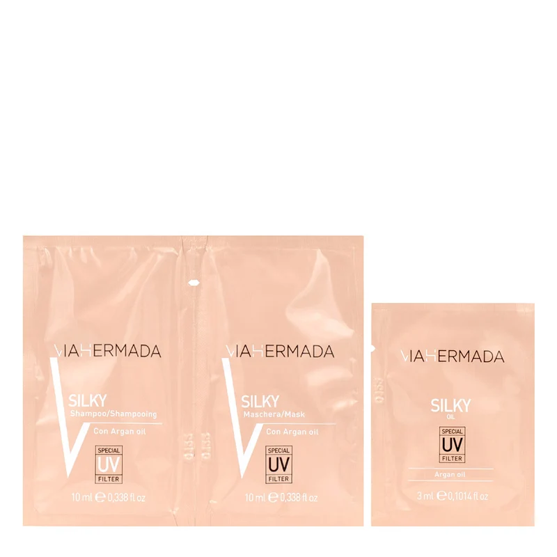 VIAHERMADA Silky Oil Shampoo 10ml + Mask 10ml + Oil 3ml GRATUIT