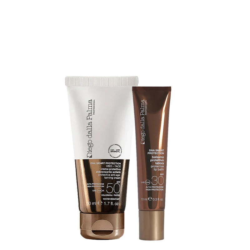 Diego dalla Palma Crème Visage Autobronzante Protectrice Anti-âge 50ml Baume Protecteur Lèvres SPF30 10ml