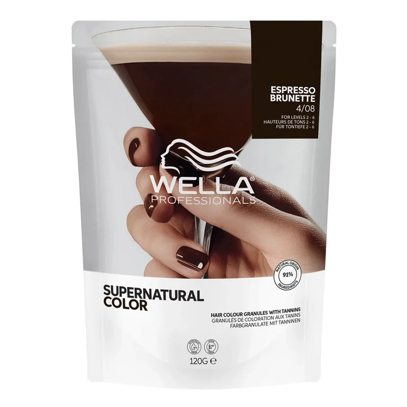 Wella Professionals Supernatural Color Espresso Brunette 4/08 120gr - coloration semi-permanente naturelle